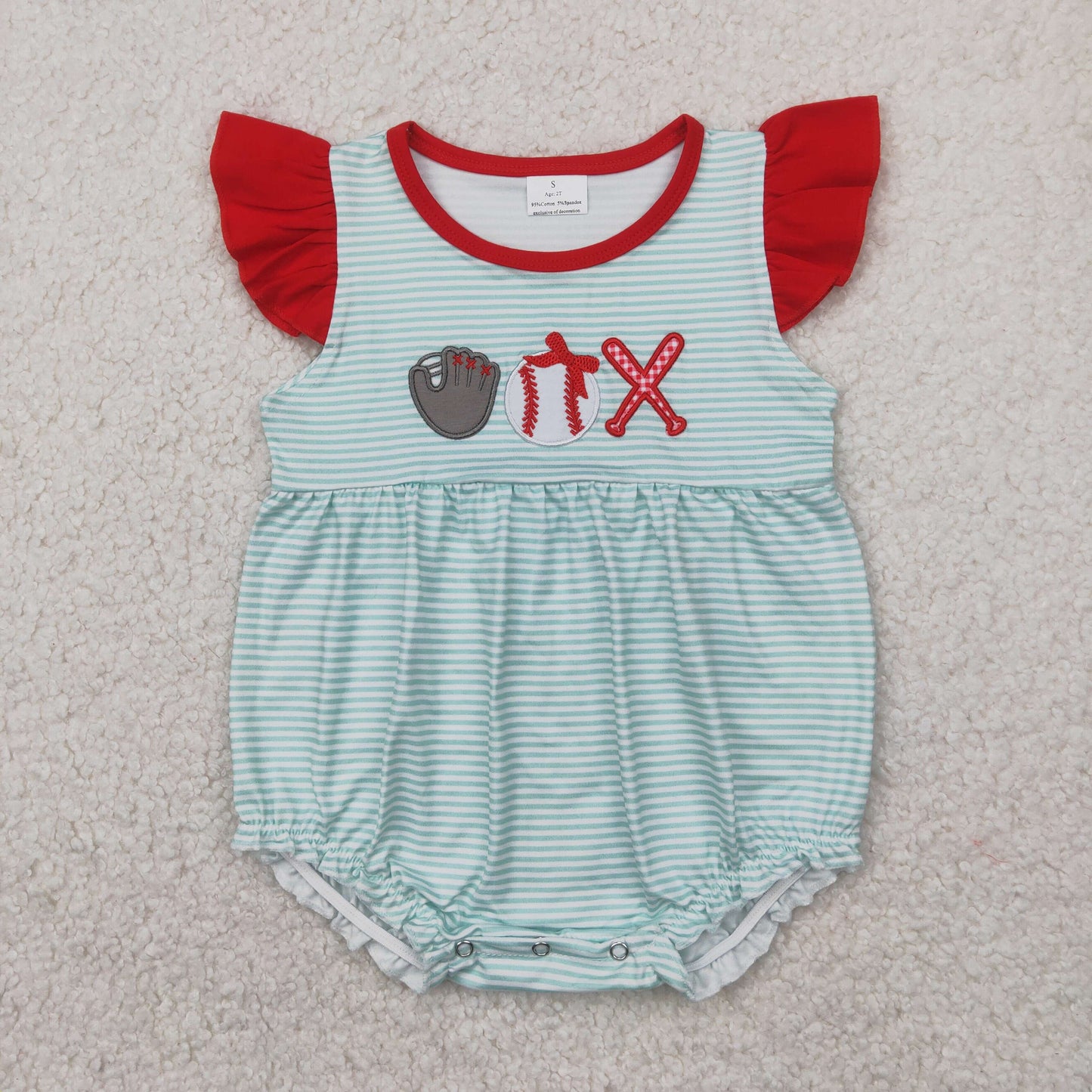 Baby girl embroidery baseball shirt matching shorts summer clothes