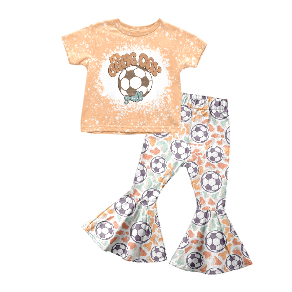 baby girls short sleeve soccer sports outfit
