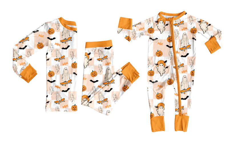 Halloween ghost pumpkins kids baby long sleeve matching clothes whoesale price
