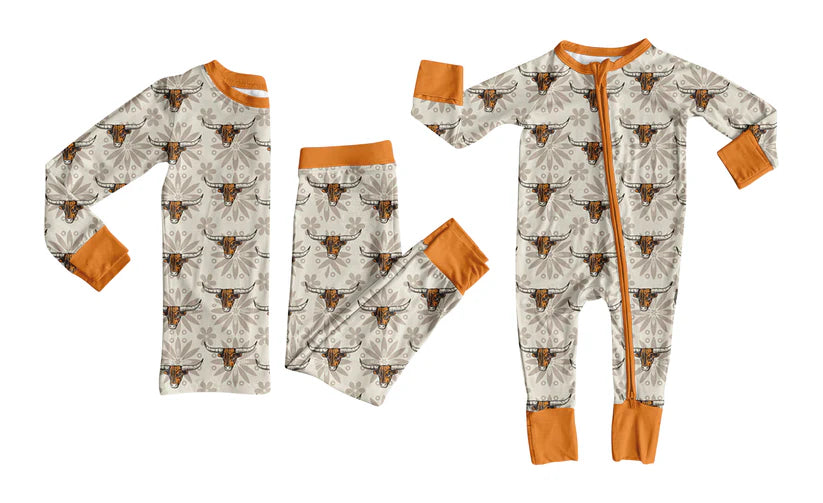 Western cow kids baby long sleeve matching clothes whoesale price