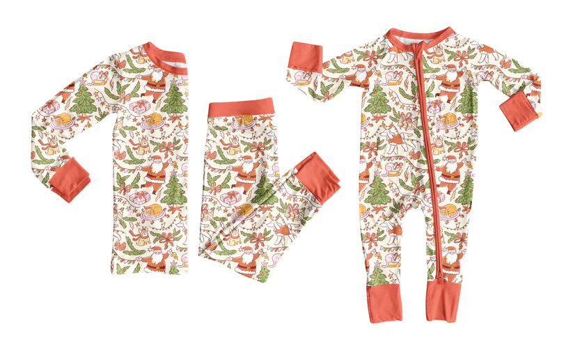 Christmas design kids baby long sleeve matching clothes whoesale price custom design