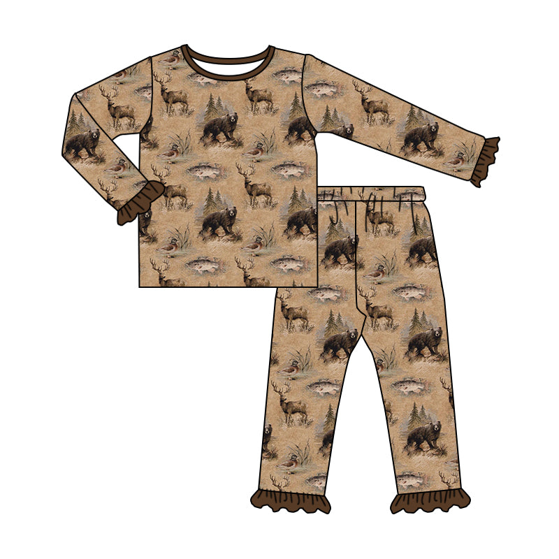 baby girl bear reindeer fish animal long sleeve outfit