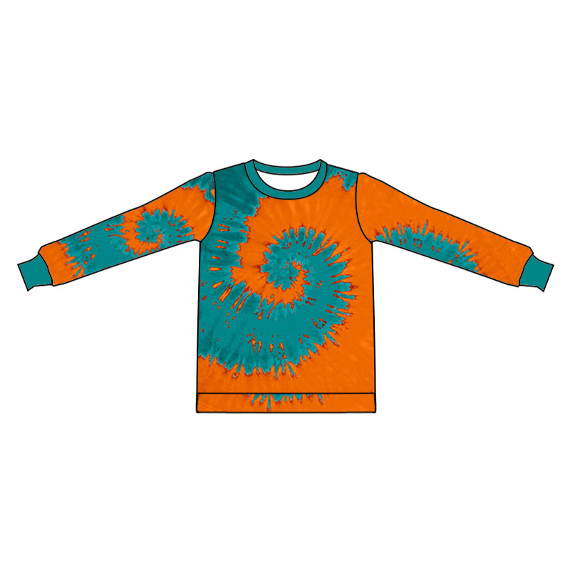 baby girls orange tie dye long sleeve top