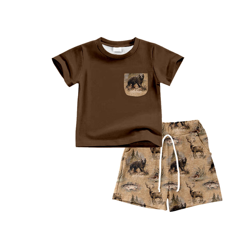 baby boy bear reindeer fish animal design outfit
