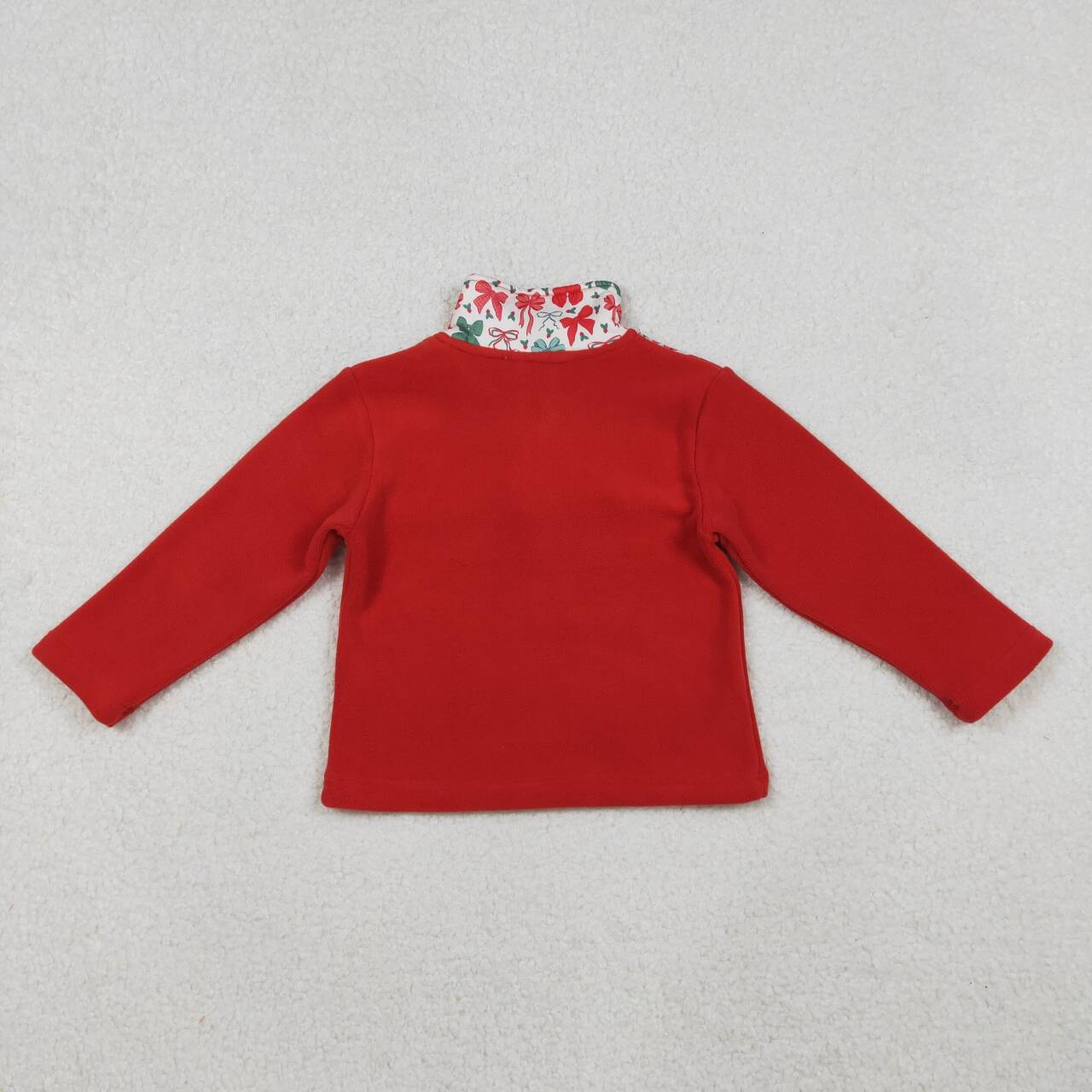 Girl long sleeve Christmas red green bow t-shirt top