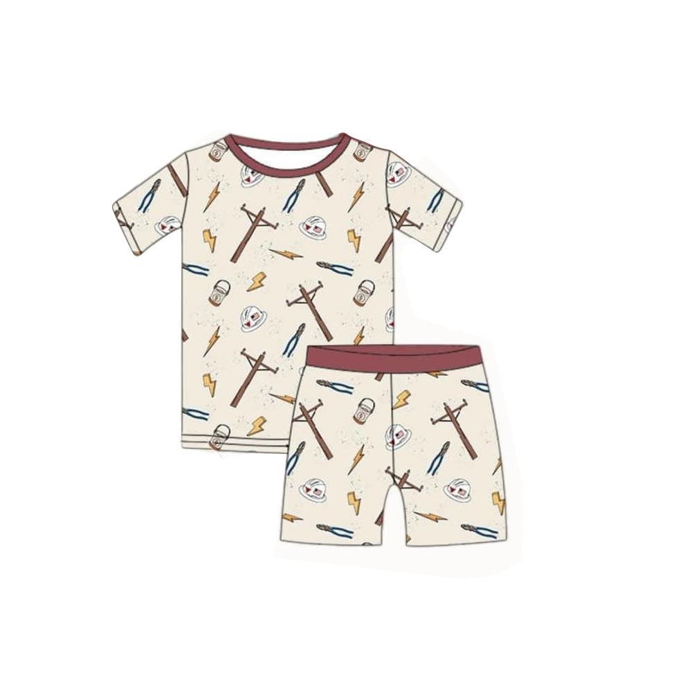 kids baby wholesale summer fishing short sleeve outfit