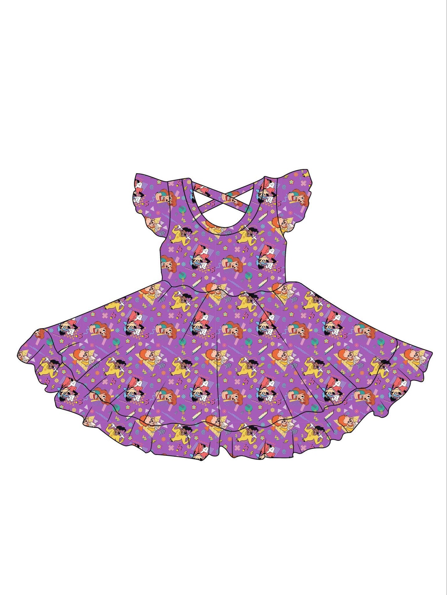 toddle girls short sleeve cartoon dress