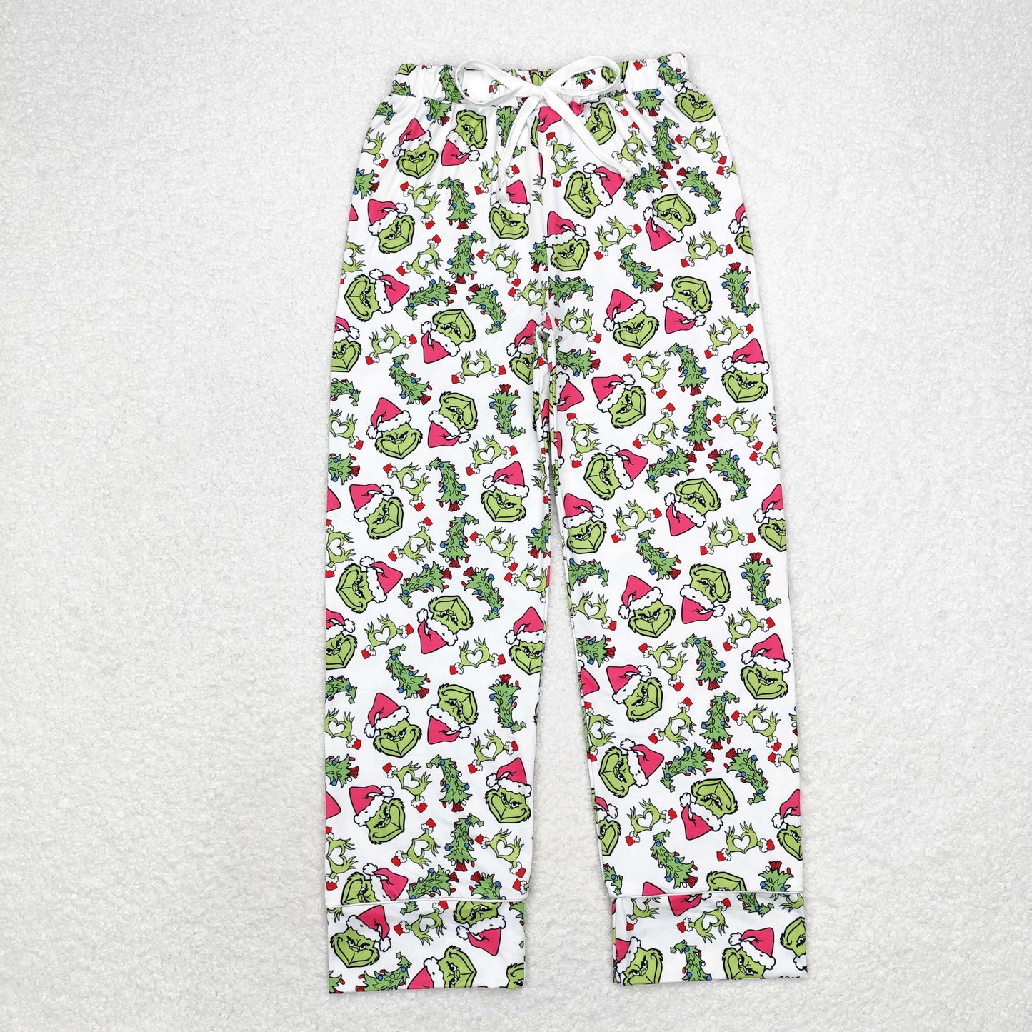 Mommy and me christmas green face ginbgerbread milk silk pajama set