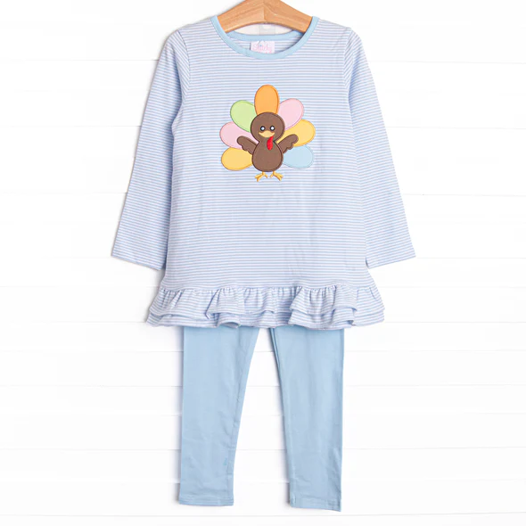 Thanksgiving turkey kids long sleeve pajama set