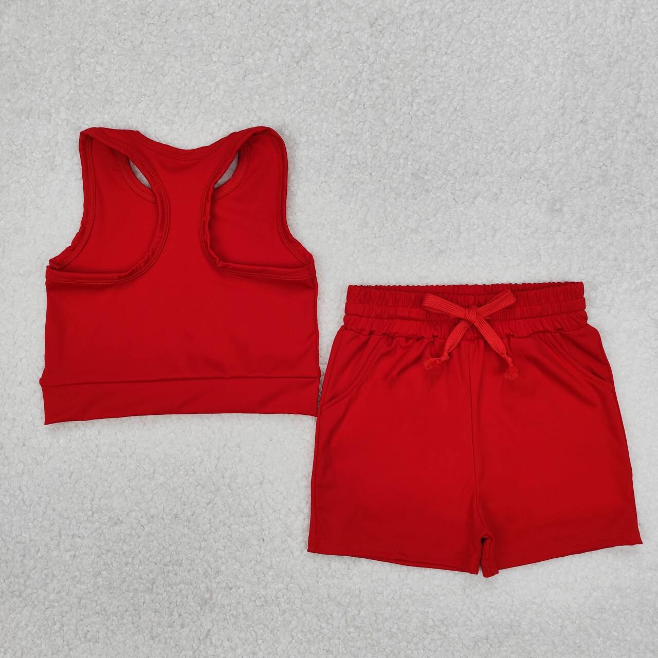 Baby girls red two pieces active wear athletic summer yoga outfit