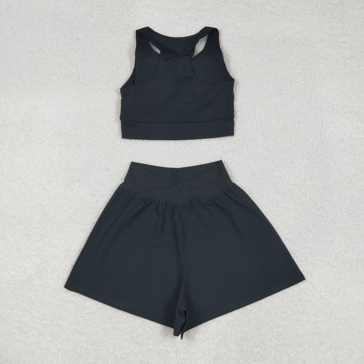USA SHOP Adult women black yoga short set GSSO2648