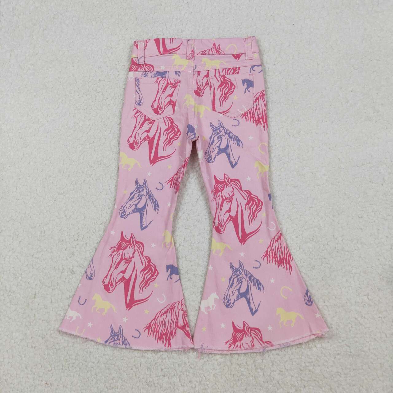 baby girls western horse jeans bell bottoms