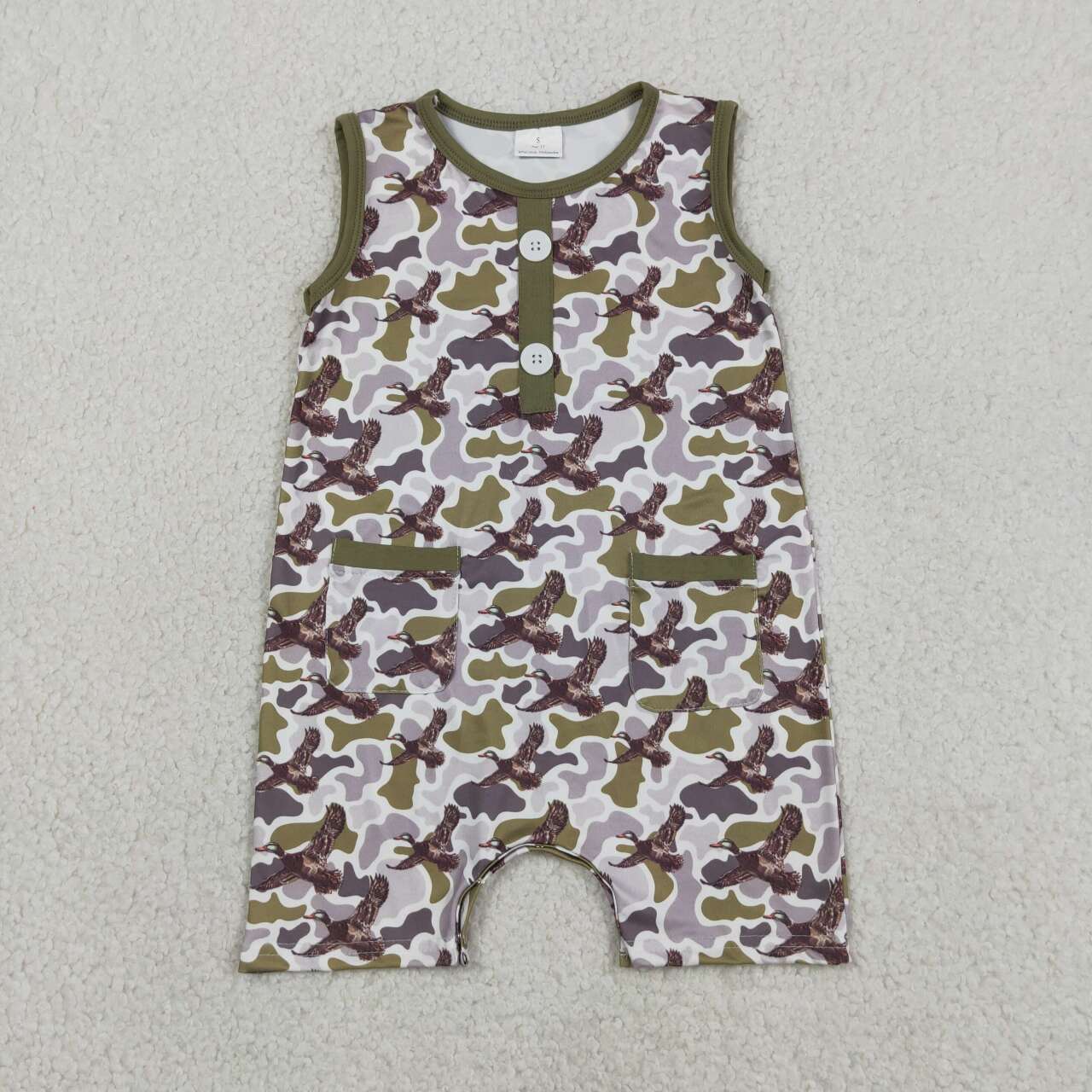 Mallard duck camo design toddle boy summer romper