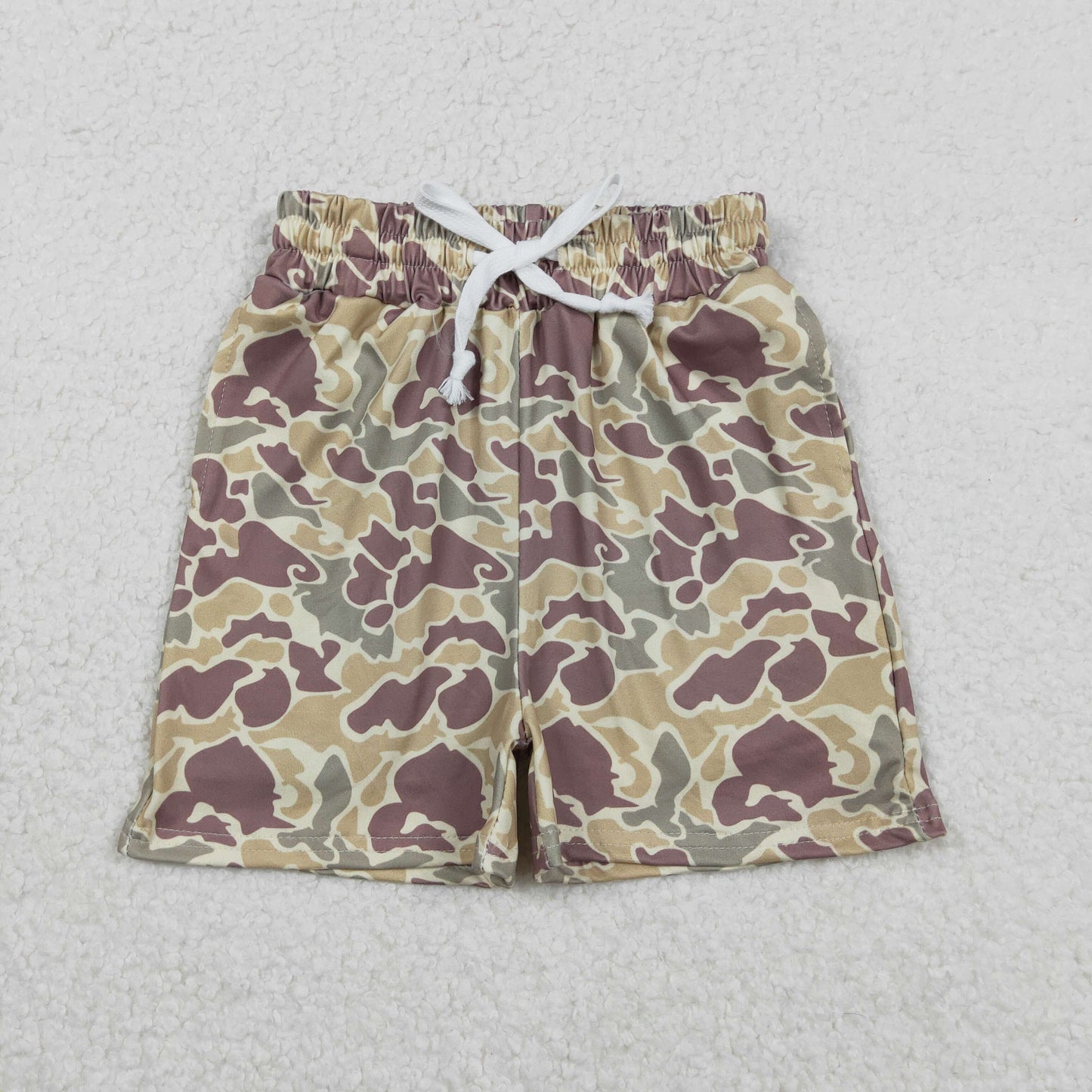 baby boy light khaki brown camo shorts