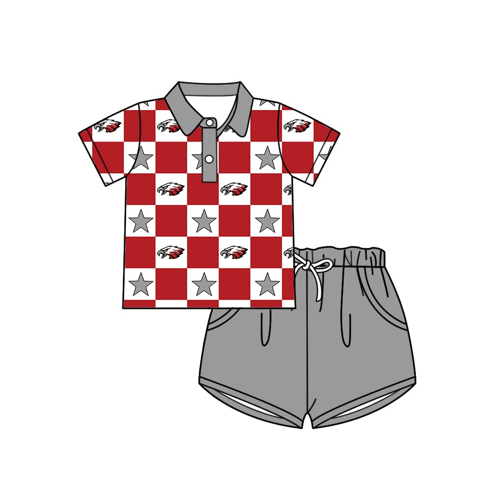 Custom team top matching shorts boy summer outfit