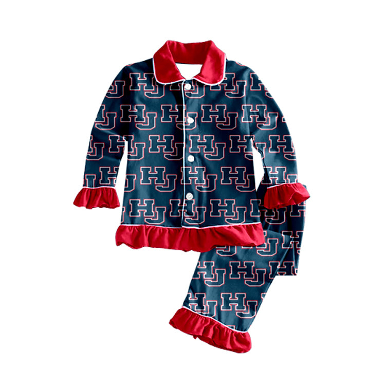 baby girl HJ team design long sleeve pajama set