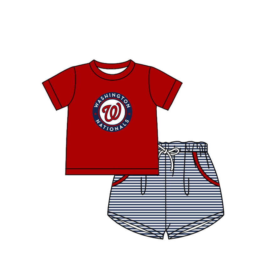 Custom Washington team top matching shorts boy summer outfit