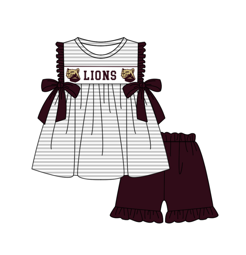 Custom team top matching shorts girl summer outfit