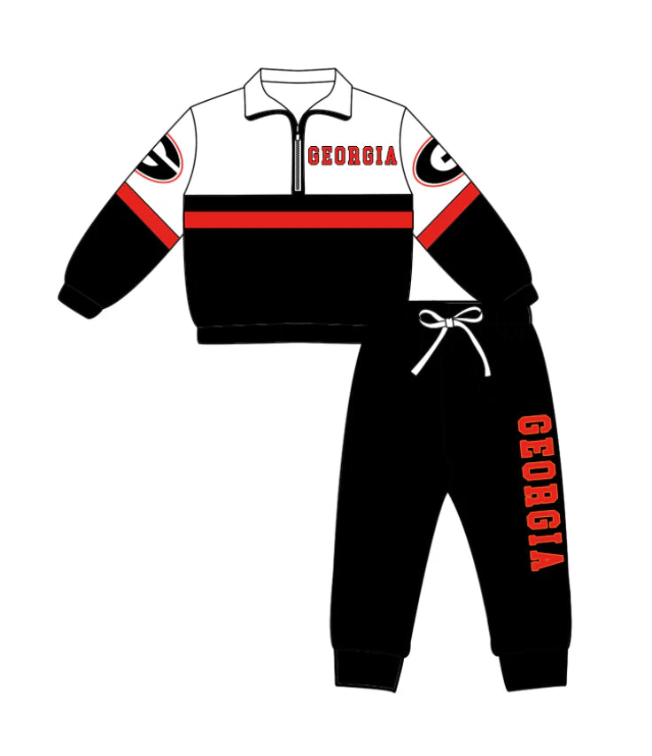 Kids long sleeve team pullover top matching pants outfit wholesal factory price