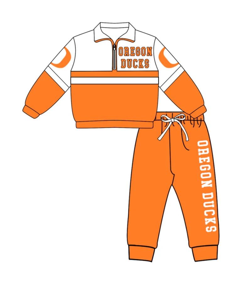 Kids long sleeve team pullover top matching pants outfit wholesal factory price
