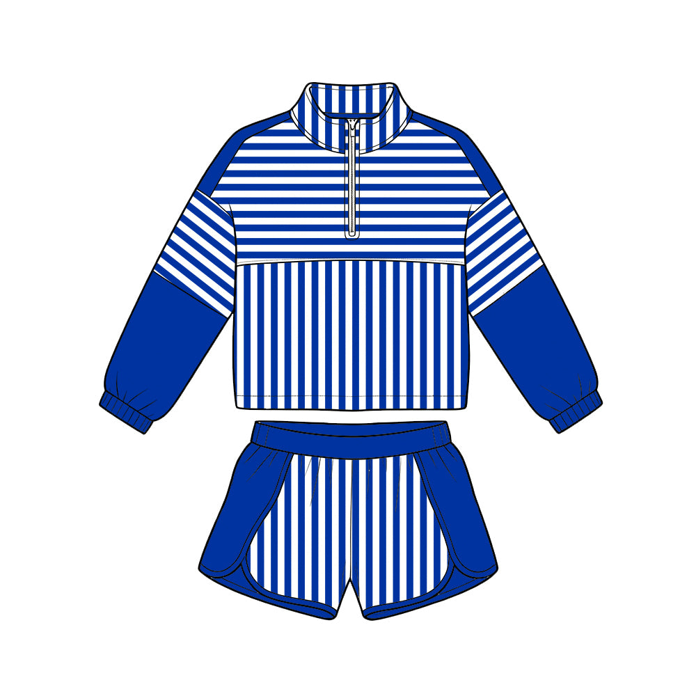 Baby girl custom design long sleeve pullover top matching shorts outfit