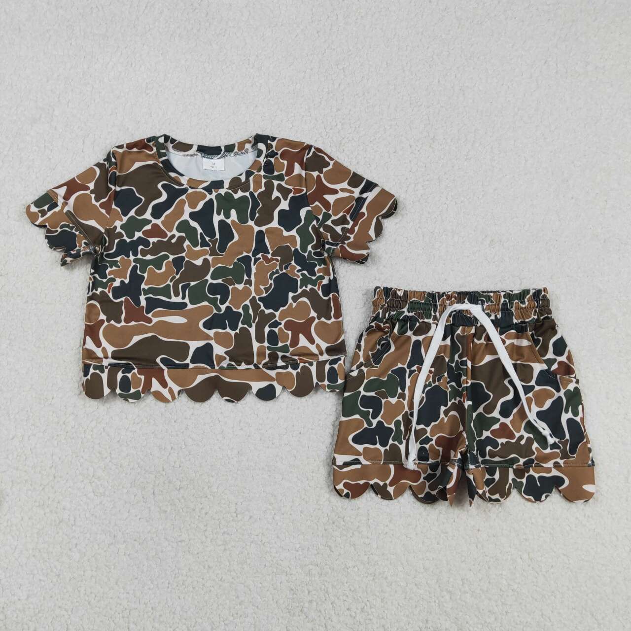 Brown camo print toddle girls summer outfit