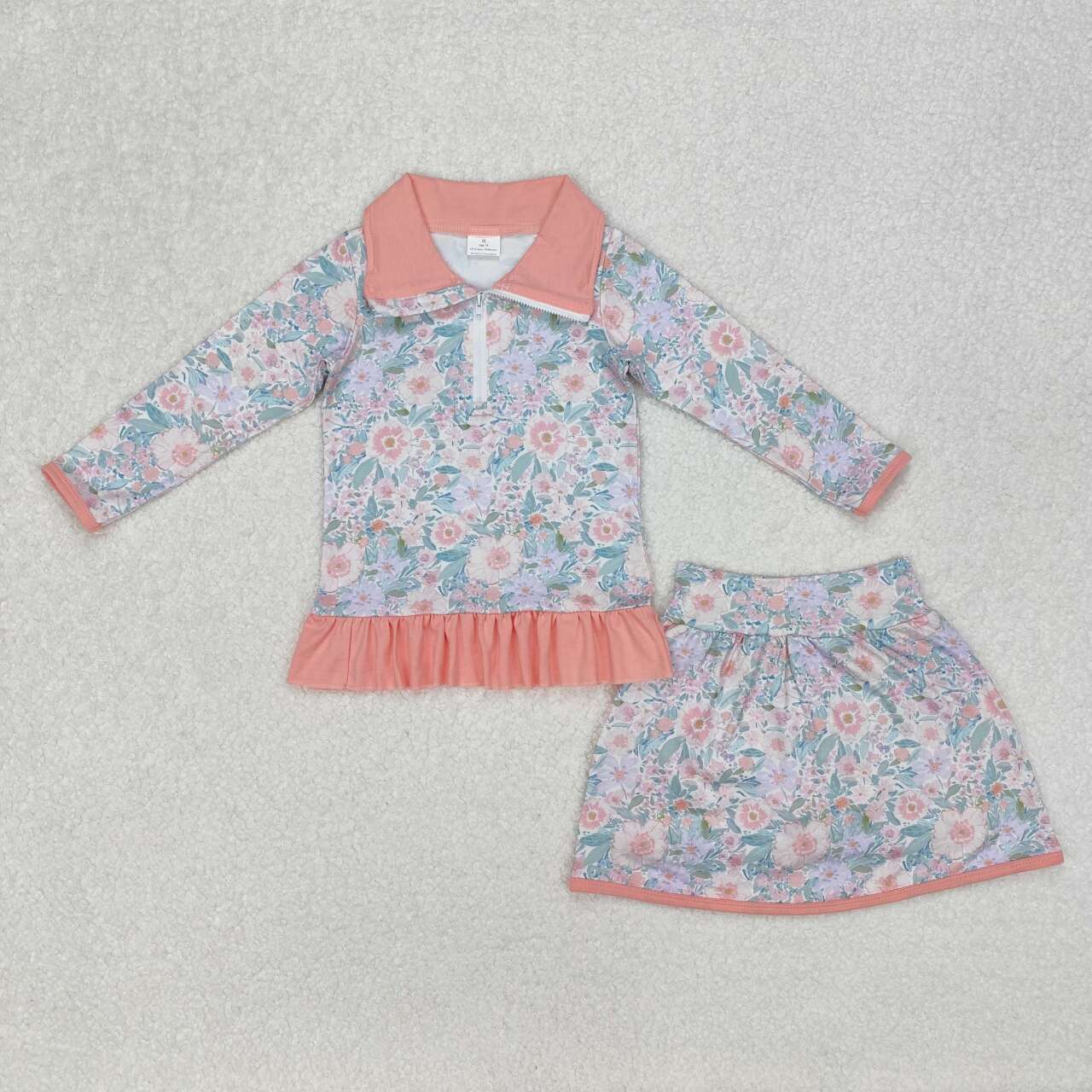 Baby girl pink lavender floral summer outfit