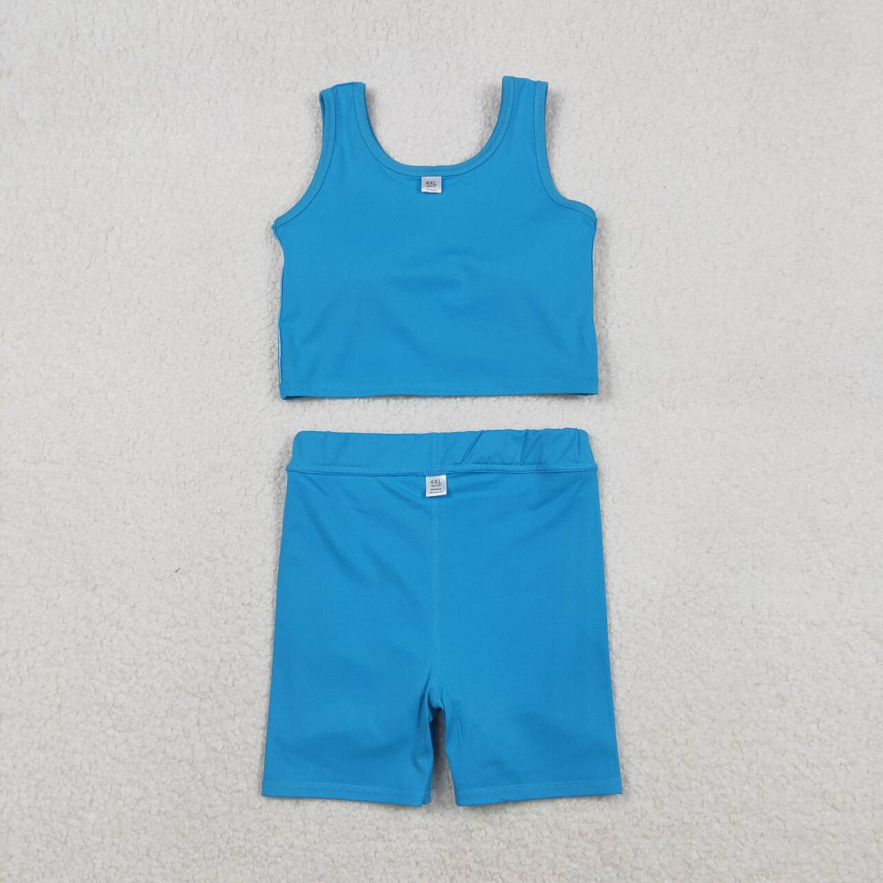 Baby girls blue active wear athletic summer yoga outfit
