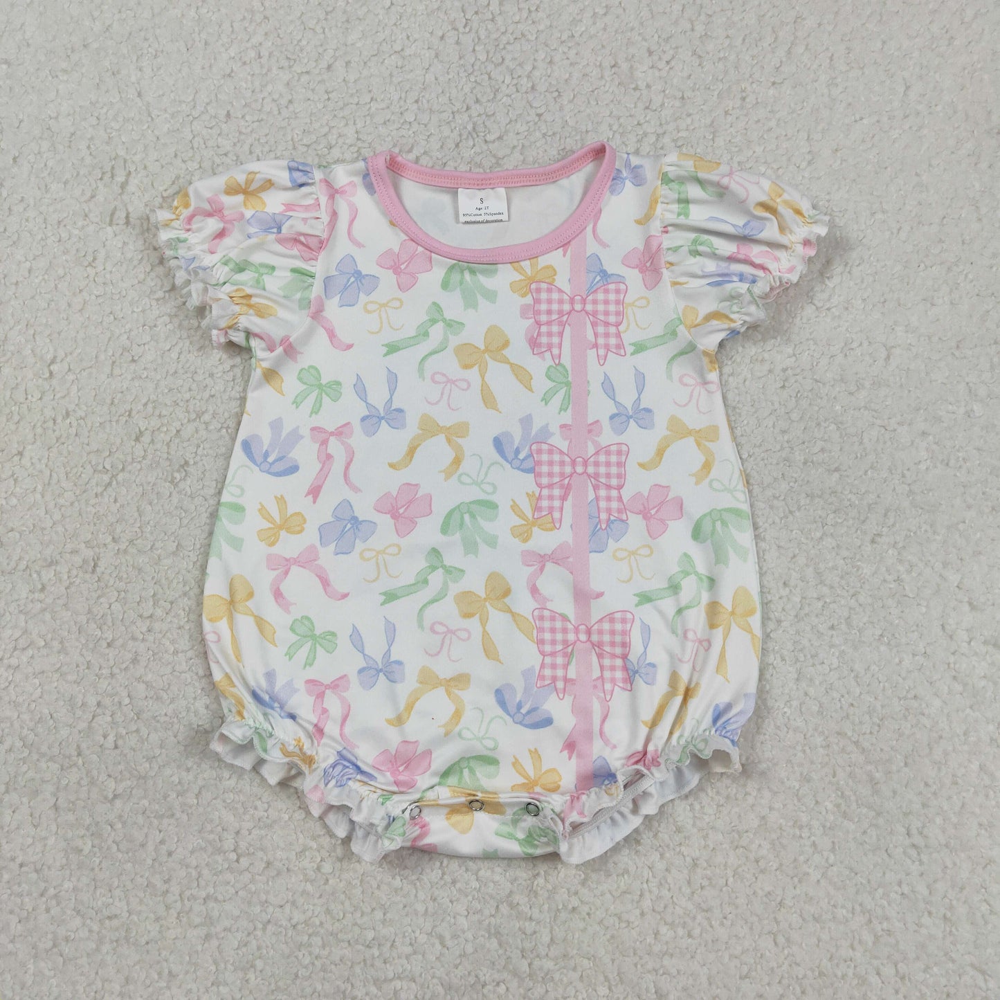 Colorfule bow design toddle baby girl summer romper