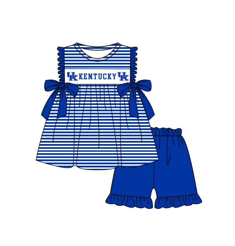 Custom team top matching shorts girl summer outfit