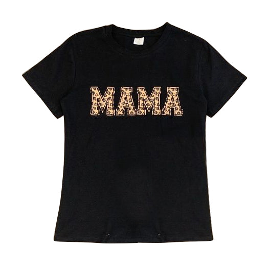 Adult mama short sleeve black shirt