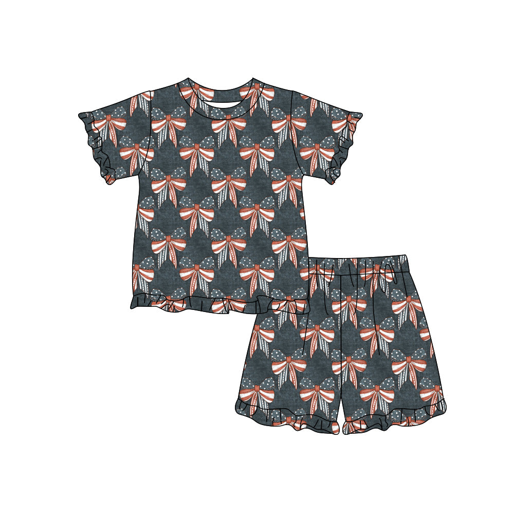 July 4th top matching shorts kids summer wholesale factory outfit