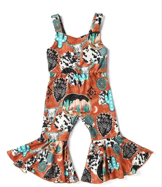cowgirl western howdy wide leg jumpsuit