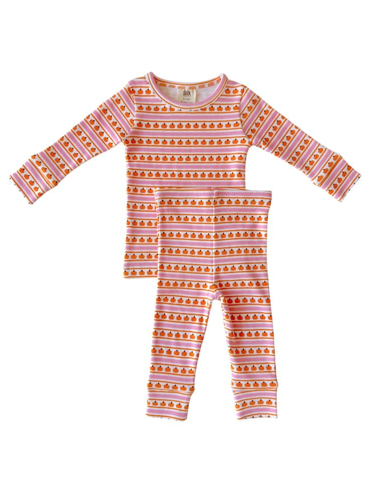 Kids baby fall pumpkins design matching outfit