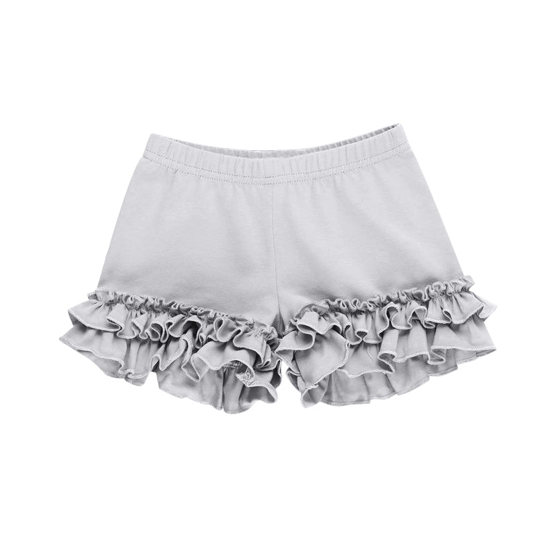 toddle baby girl grey ruffle cotton shorts