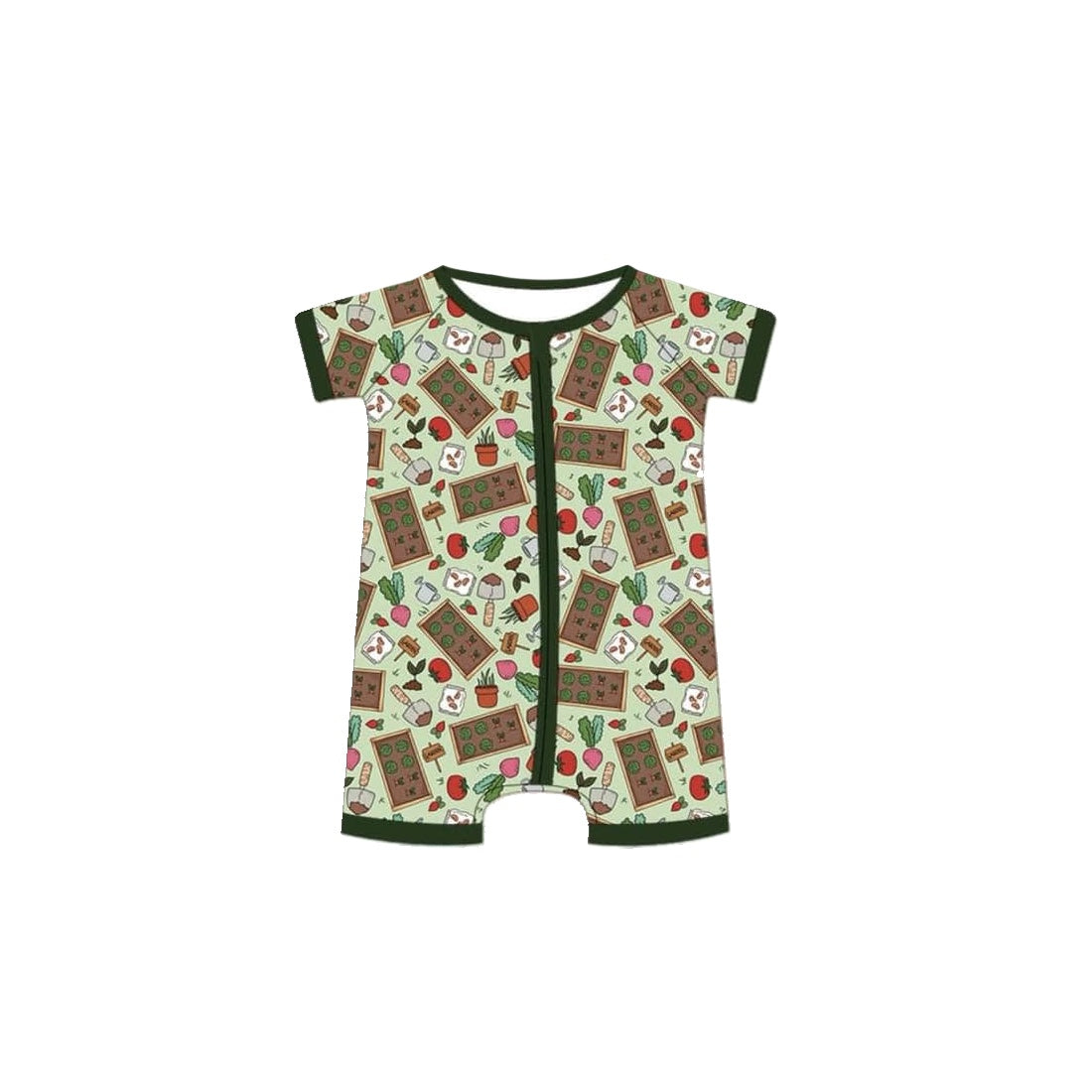 infant baby boy short sleeve zip romper
