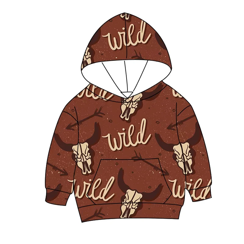 baby boy western cow design hoodie top