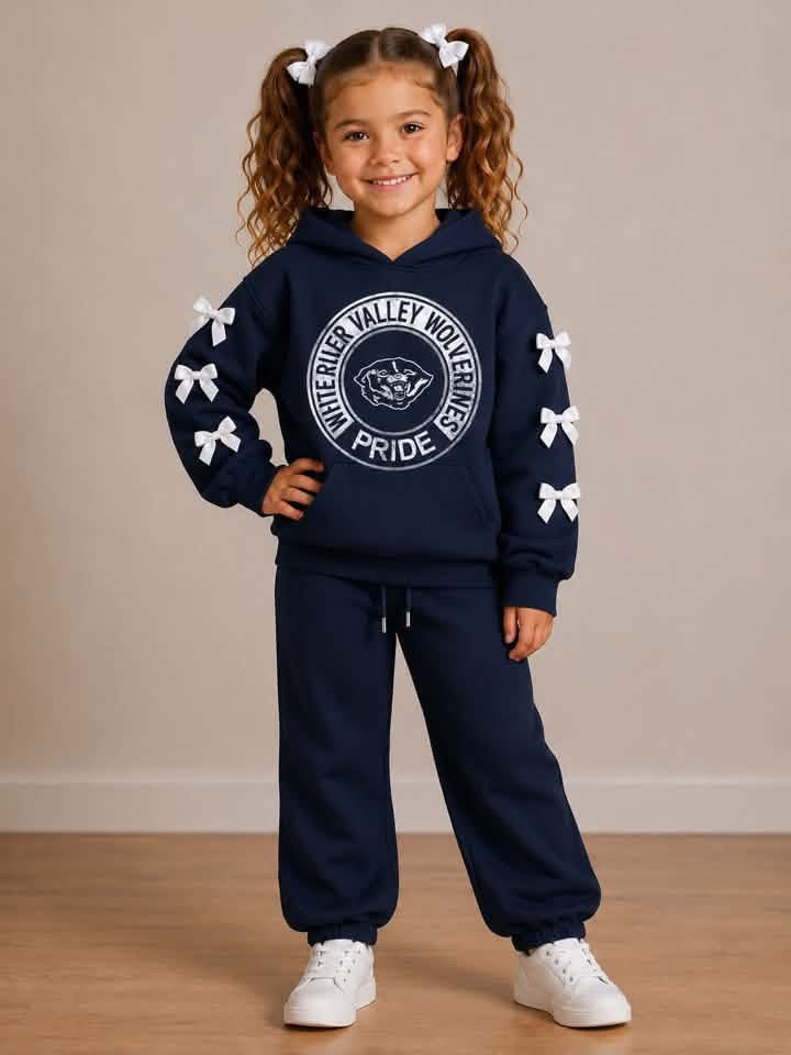 Toddle kids girl custom team hoodie top matching pants spring fall design outfit
