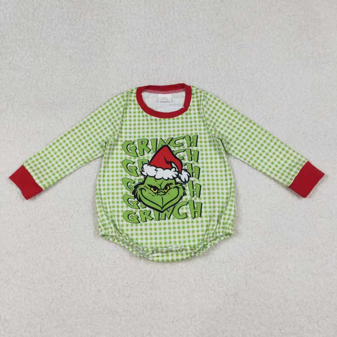 Christmas green face boys kids long sleeve top