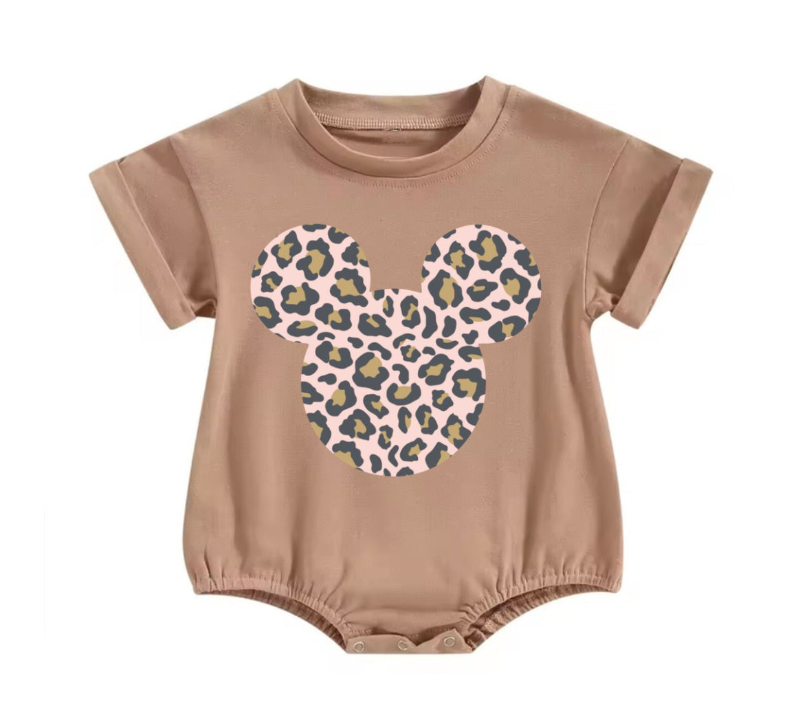 Toddle baby girls cheetah catroon design romper