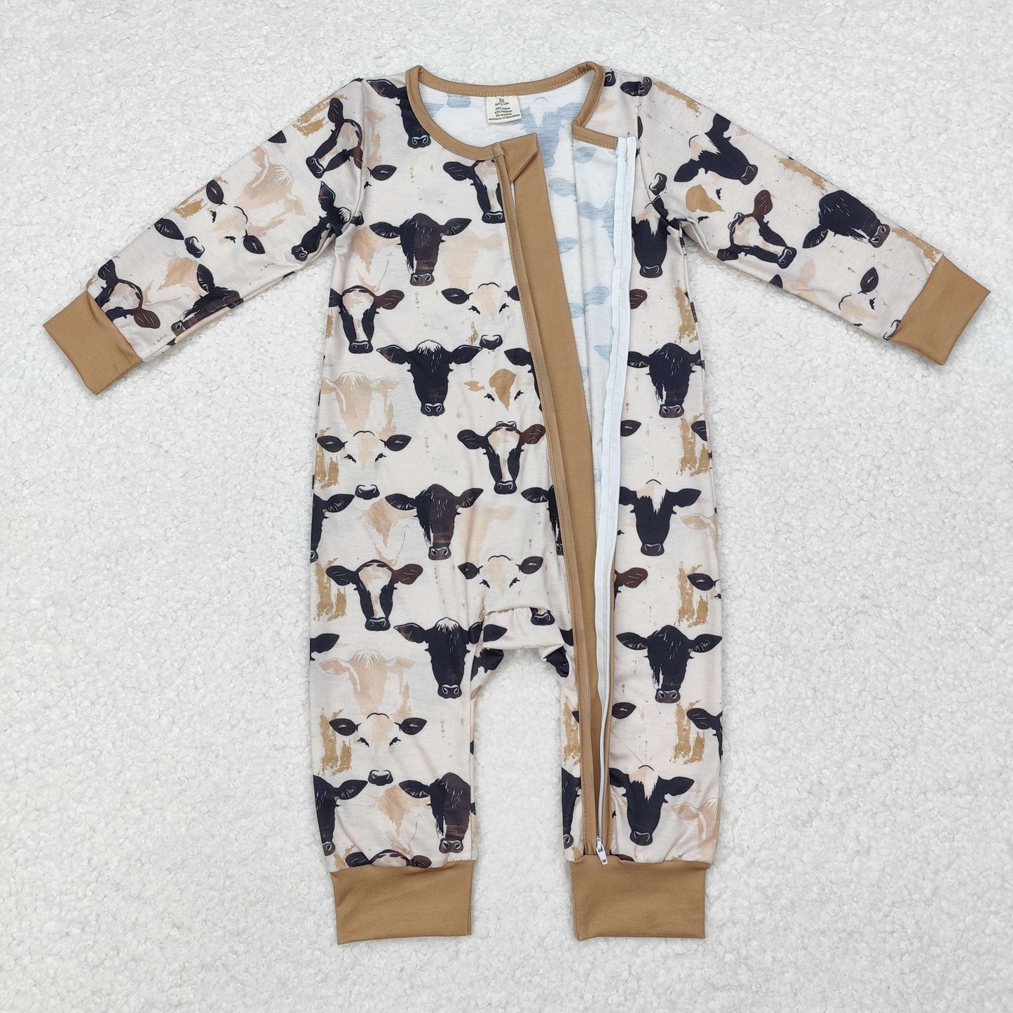 Farm cow baby boy long sleeve bamboo matching clothes