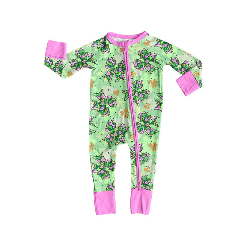 toddle baby Saint Patrick's Day long sleeve zip romper
