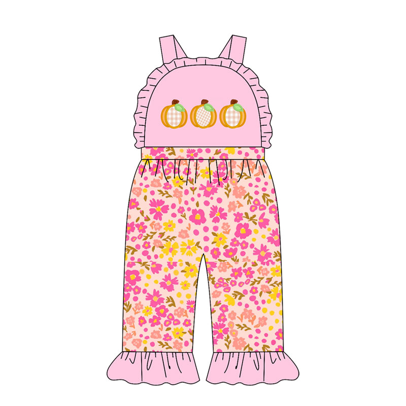 toddle girls fall pumpkin design jumpsuit wholesale factory price