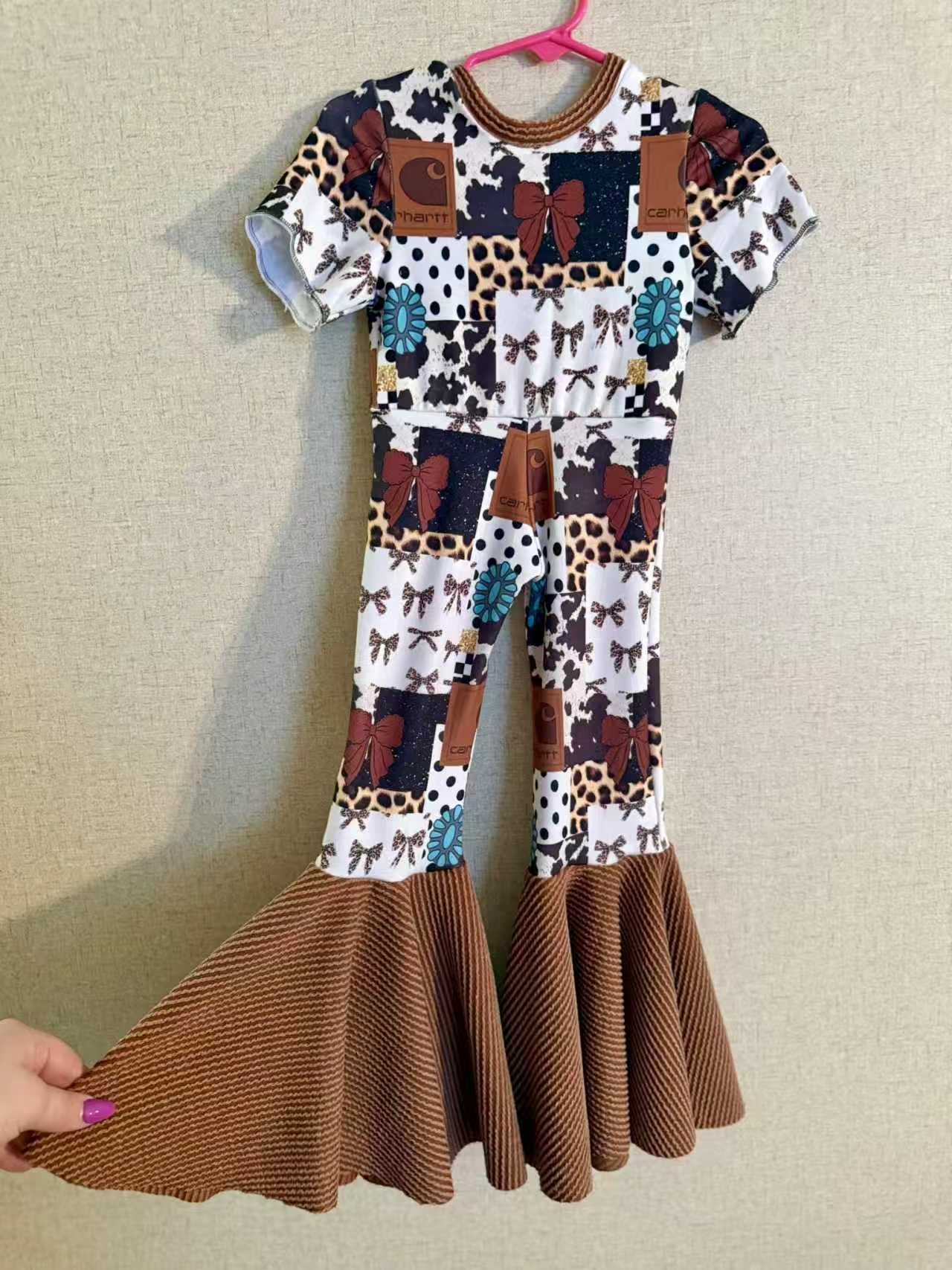 toddle girls western design jumpsuit wholesale factory price