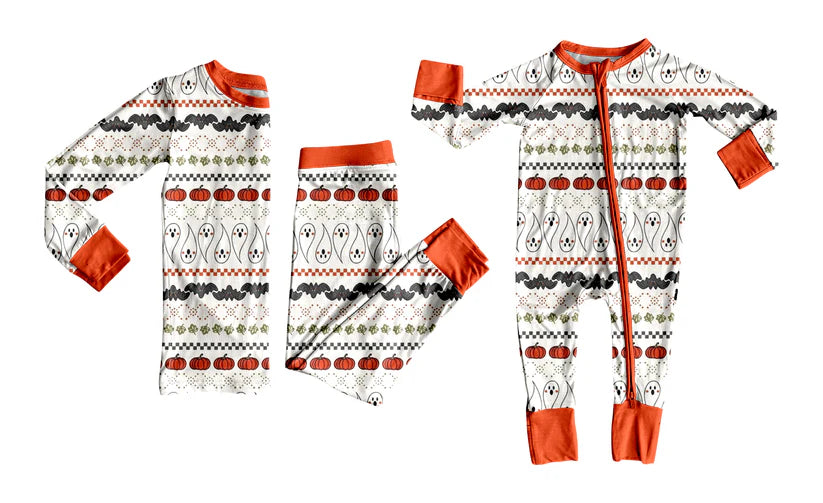 Halloween ghost pumpkins baby long sleeve matching clothes whoesale price