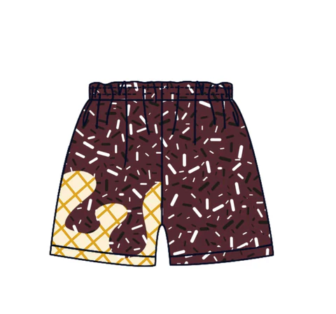 toddle baby custom team ice cream drip maroon shorts