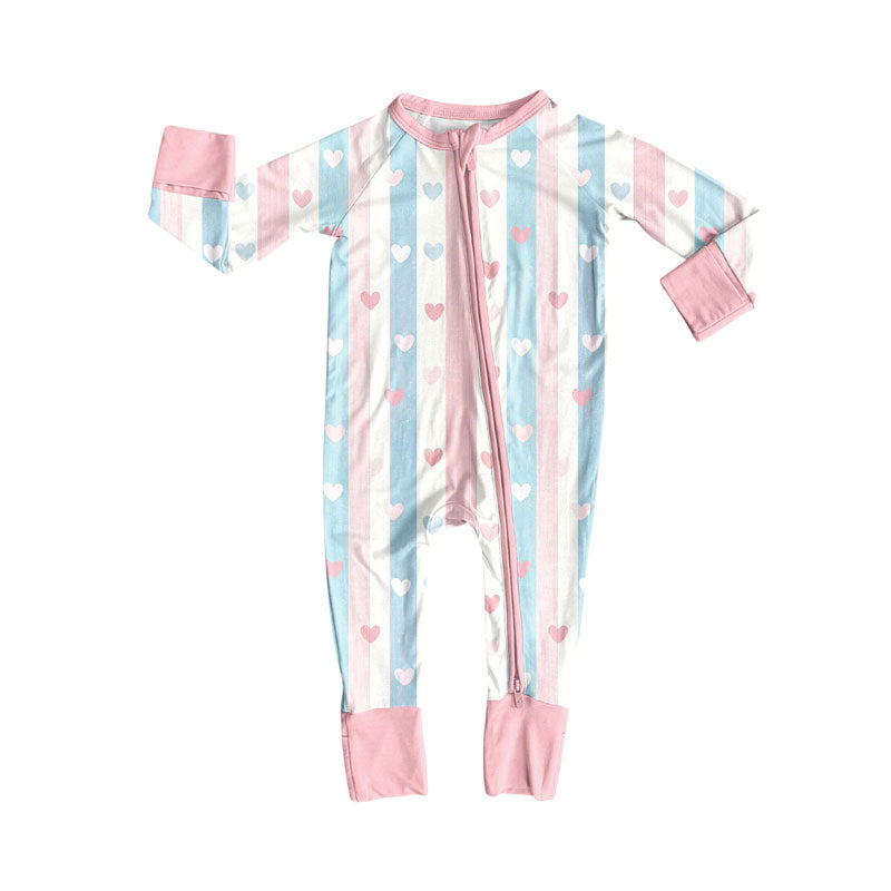 Toddle baby valentines day heart design long sleeve romper wholesale factory price