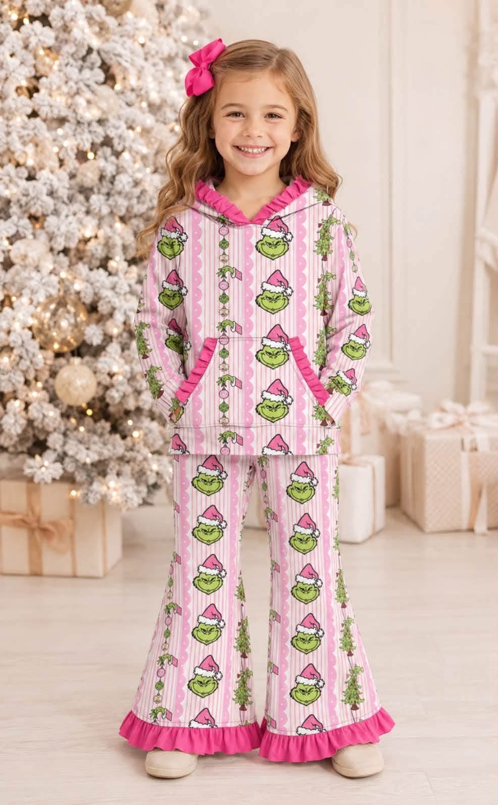 Baby girls custom Christmas design hoodie set