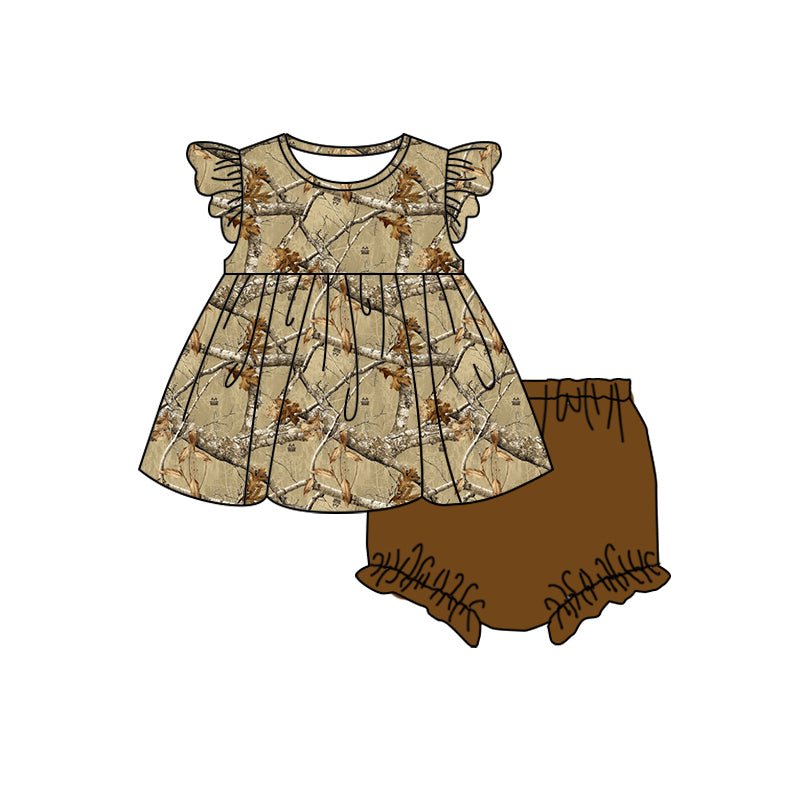 baby girl camo bummies set