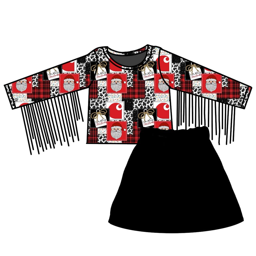 baby girls Christmas Santa long sleeve design outfit